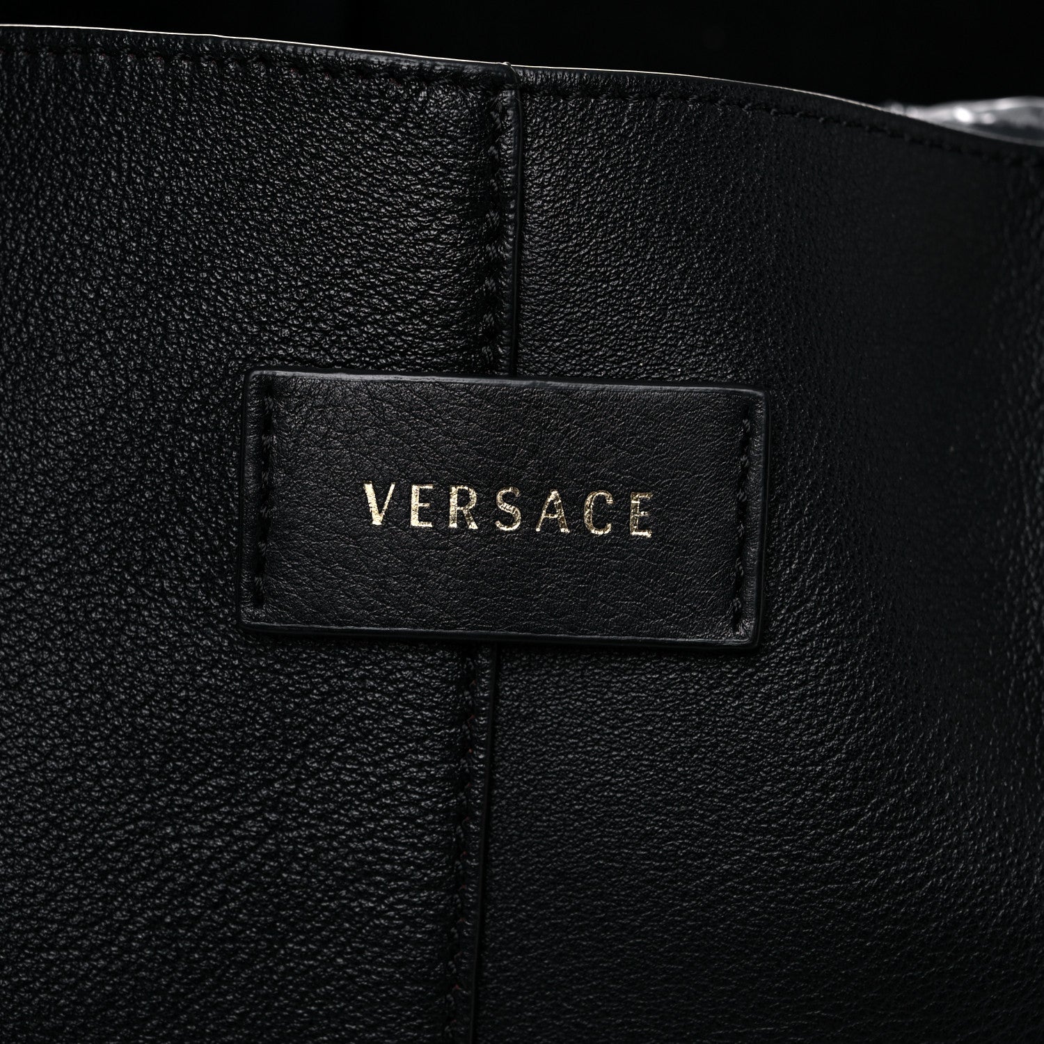 Versace Calfskin Palazzo Tote Black 8 of 13