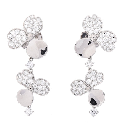Tiffany Platinum Diamond Paper Flowers Cluster Drop Earrings 1 of 6