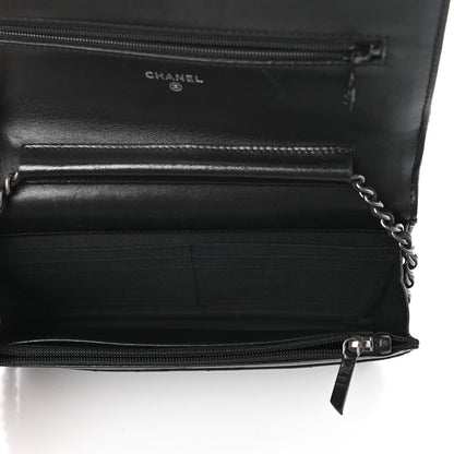 Chanel Lambskin Quilted Boy Wallet On Chain WOC Black 5 of 11