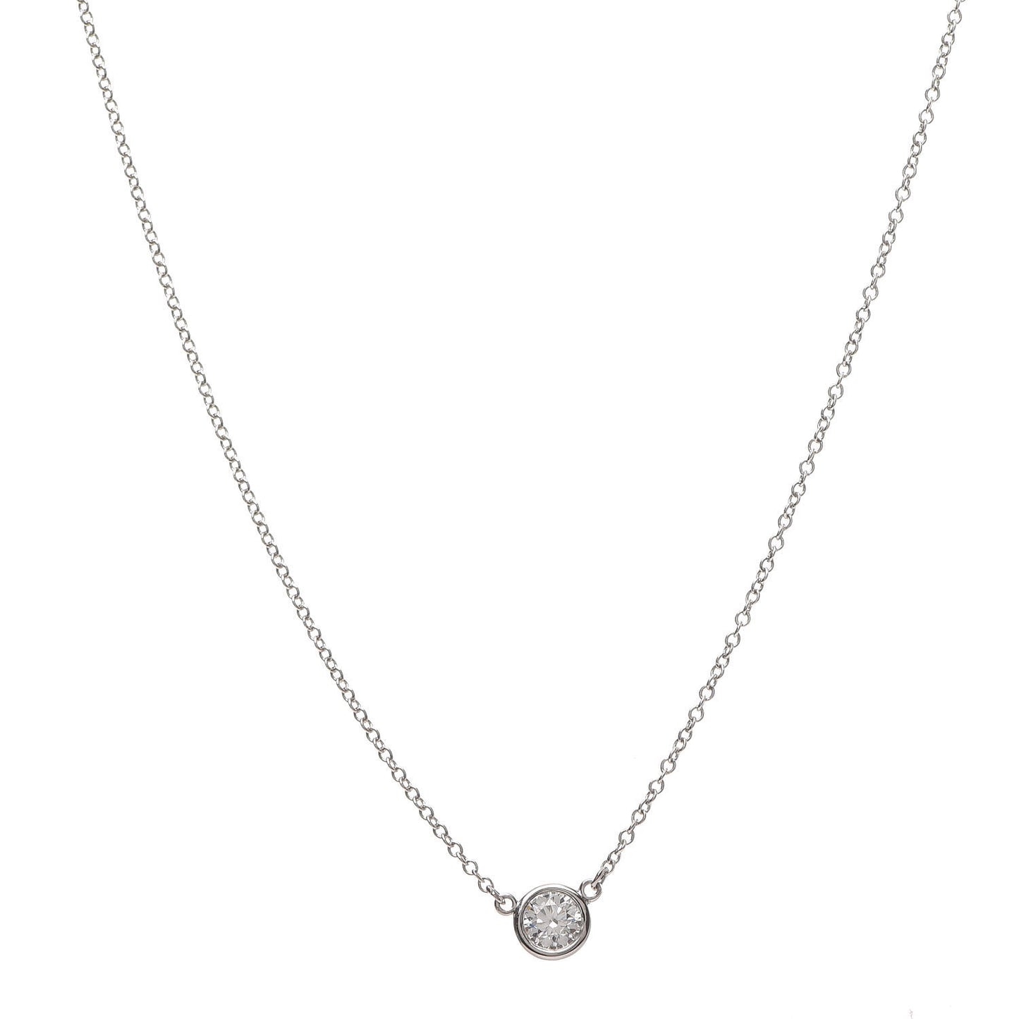 Platinum Diamond .27ct Elsa Peretti Diamonds by the Yard Pendant Necklace