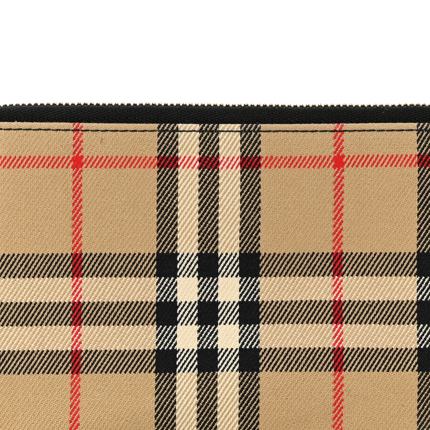Burberry Vintage Check Calfskin Olympia Slim Pouch Archive Beige
