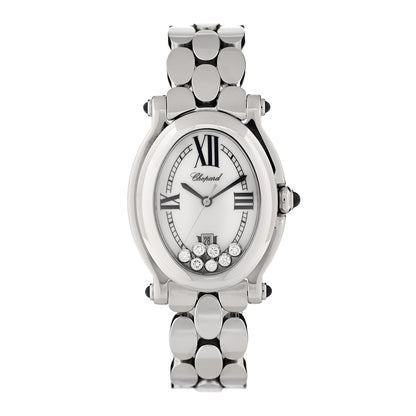 Chopard Stainless Steel 7 Diamond 31mm Oval Happy Sport Quartz Watch 1 of 5