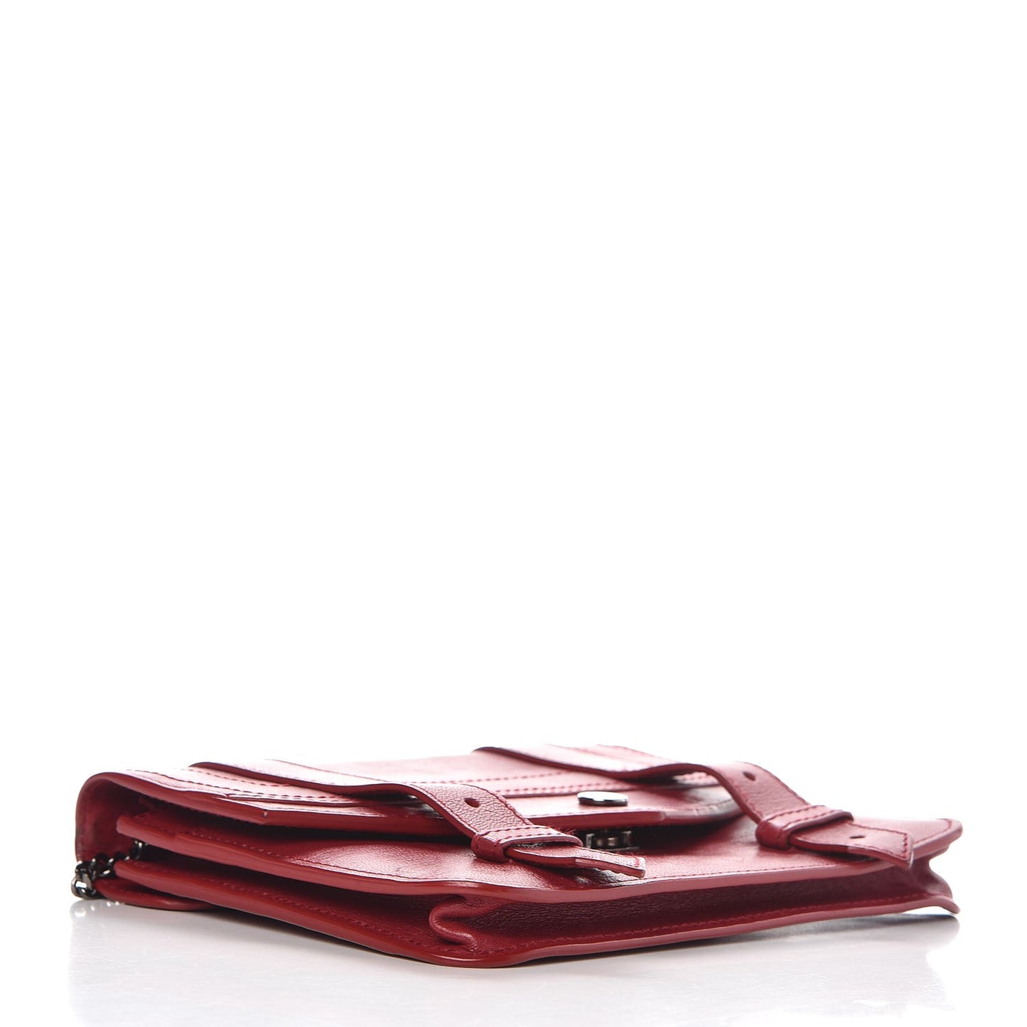 Lambskin PS1 Large Chain Wallet Red