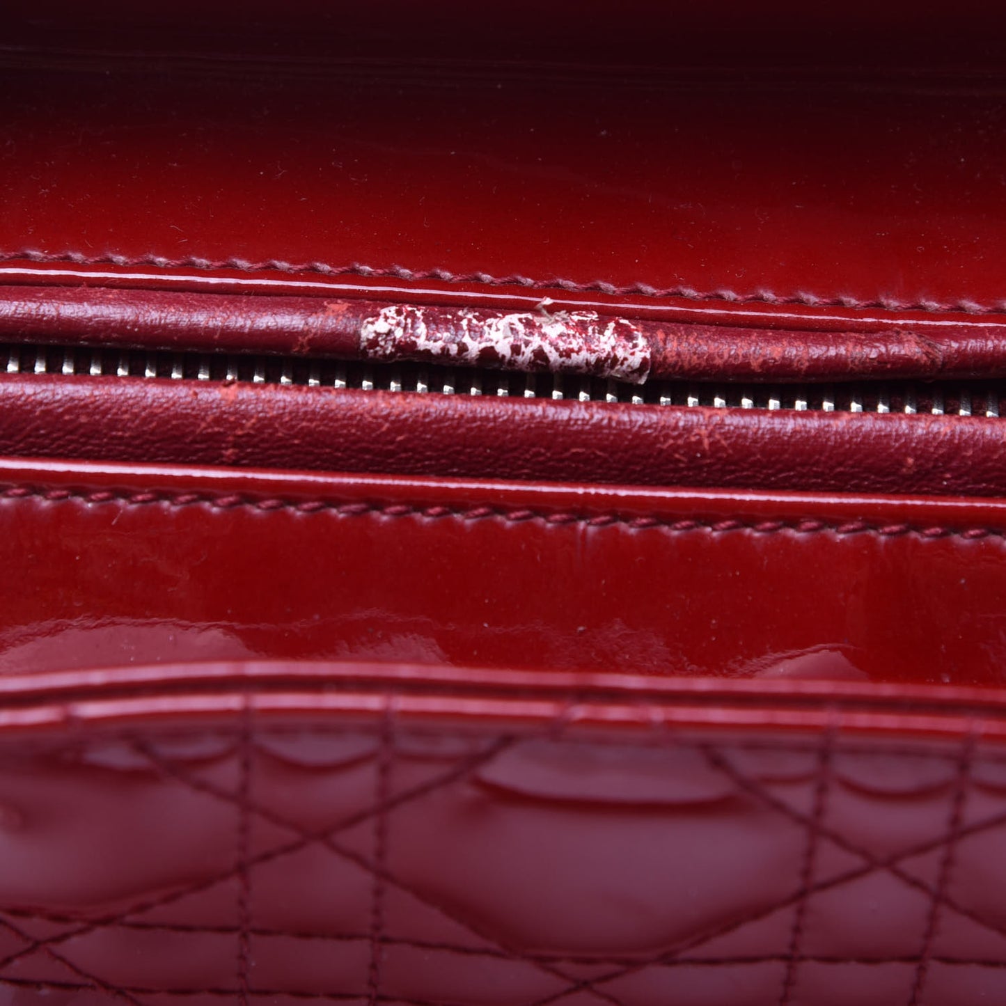 Patent Cannage Medium Lady Dior Red