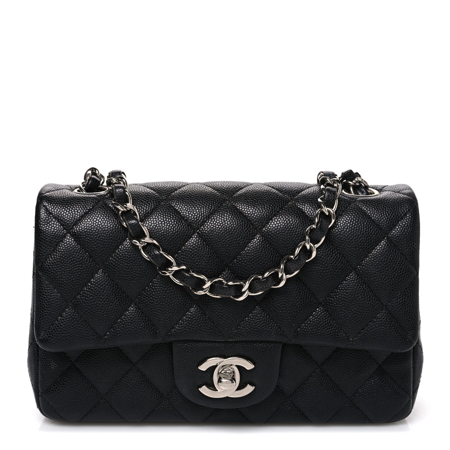 Caviar Quilted Mini Rectangular Flap Black
