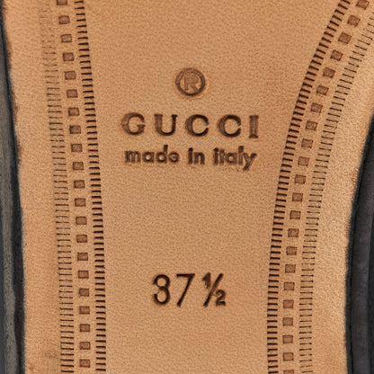 Gucci Lambskin Womens Brixton Horsebit Loafers 37.5 Black 7 of 8