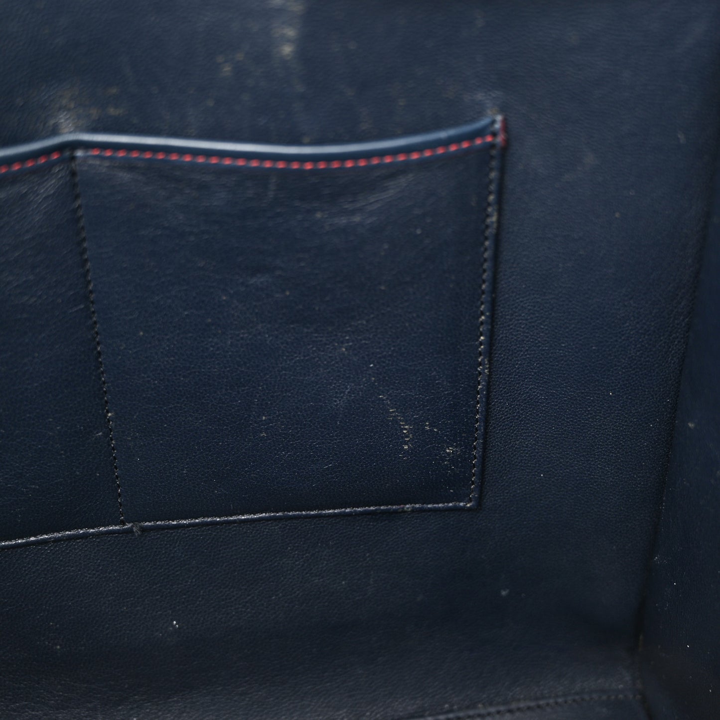 Satin Debossed Calfskin Mini Luggage Navy Blue