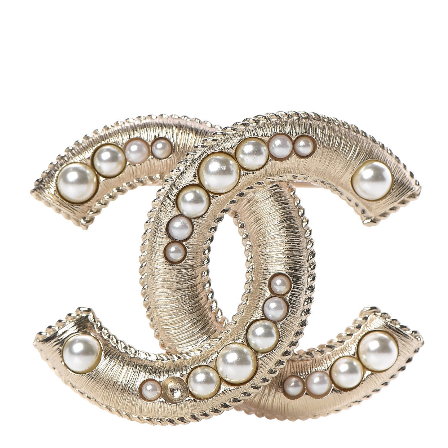 Pearl CC Brooch Gold