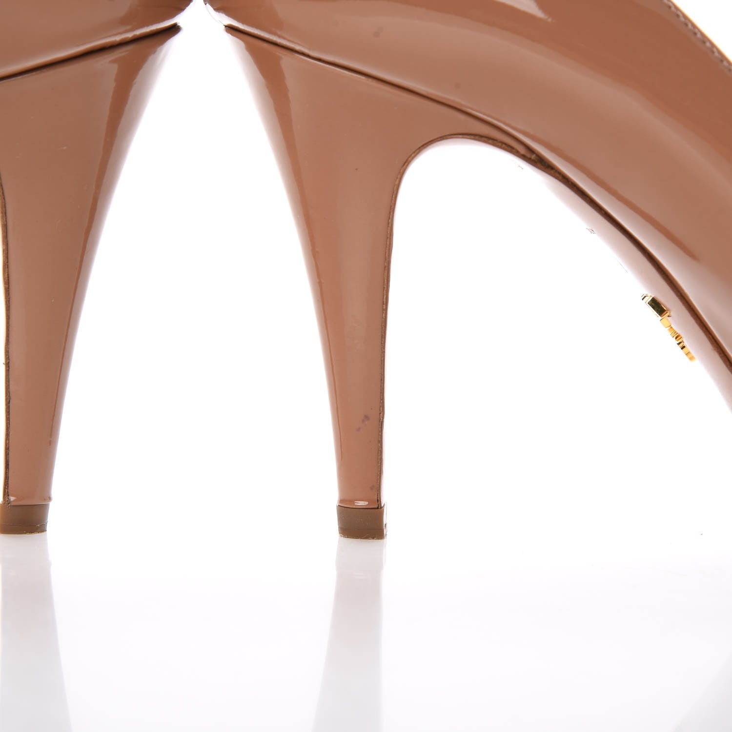 Prada Vernice Peep Toe Pumps 36 Brown 13 of 13