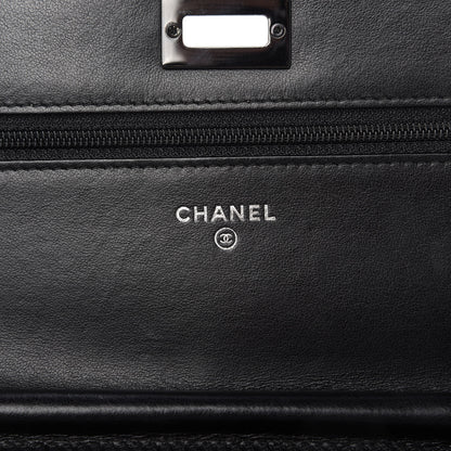 Chanel Aged Calfskin Chevron Quilted Reissue Wallet On Chain WOC So Black 8 of 10