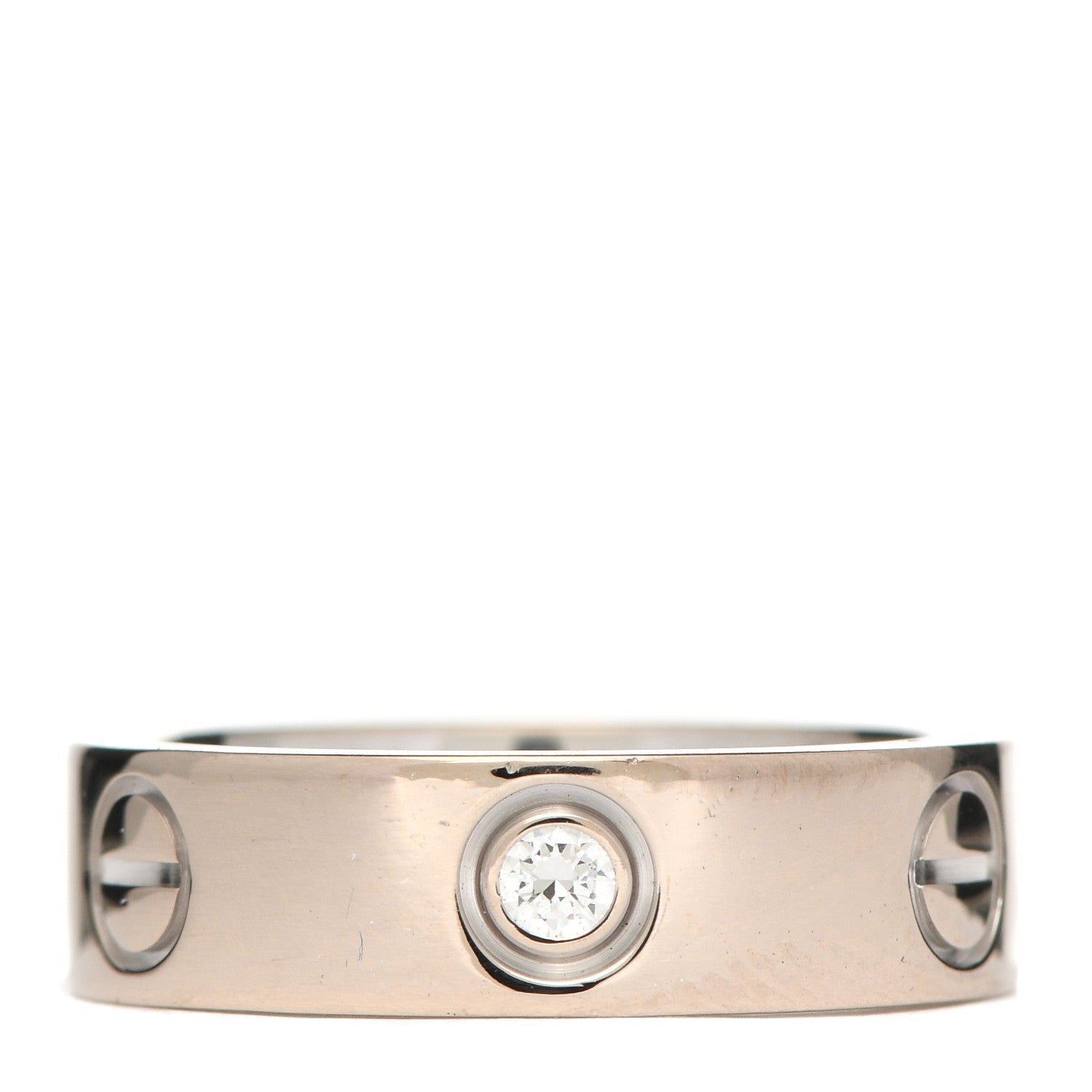Cartier 18K White Gold 3 Diamond 5.5mm LOVE Ring 52 6 6 of 10