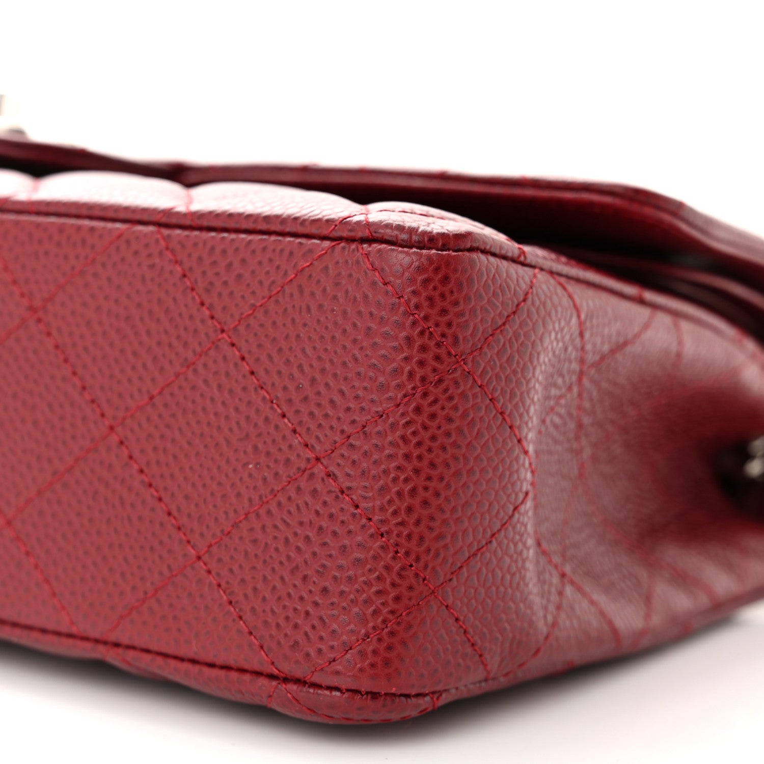 Chanel Caviar Quilted Medium Double Flap Dark Red 10 of 11