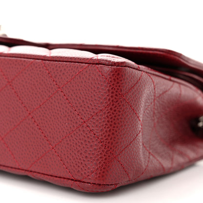 Chanel Caviar Quilted Medium Double Flap Dark Red 10 of 11