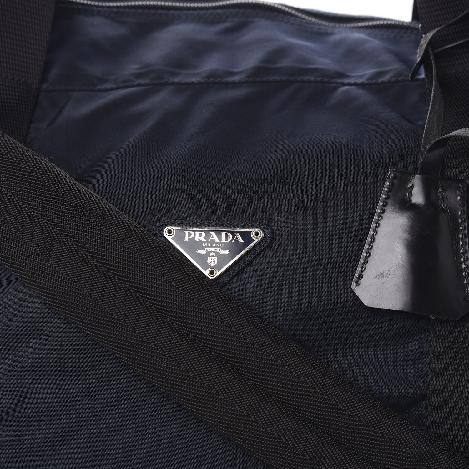 Prada Tessuto Nylon Duffle Blue 8 of 9