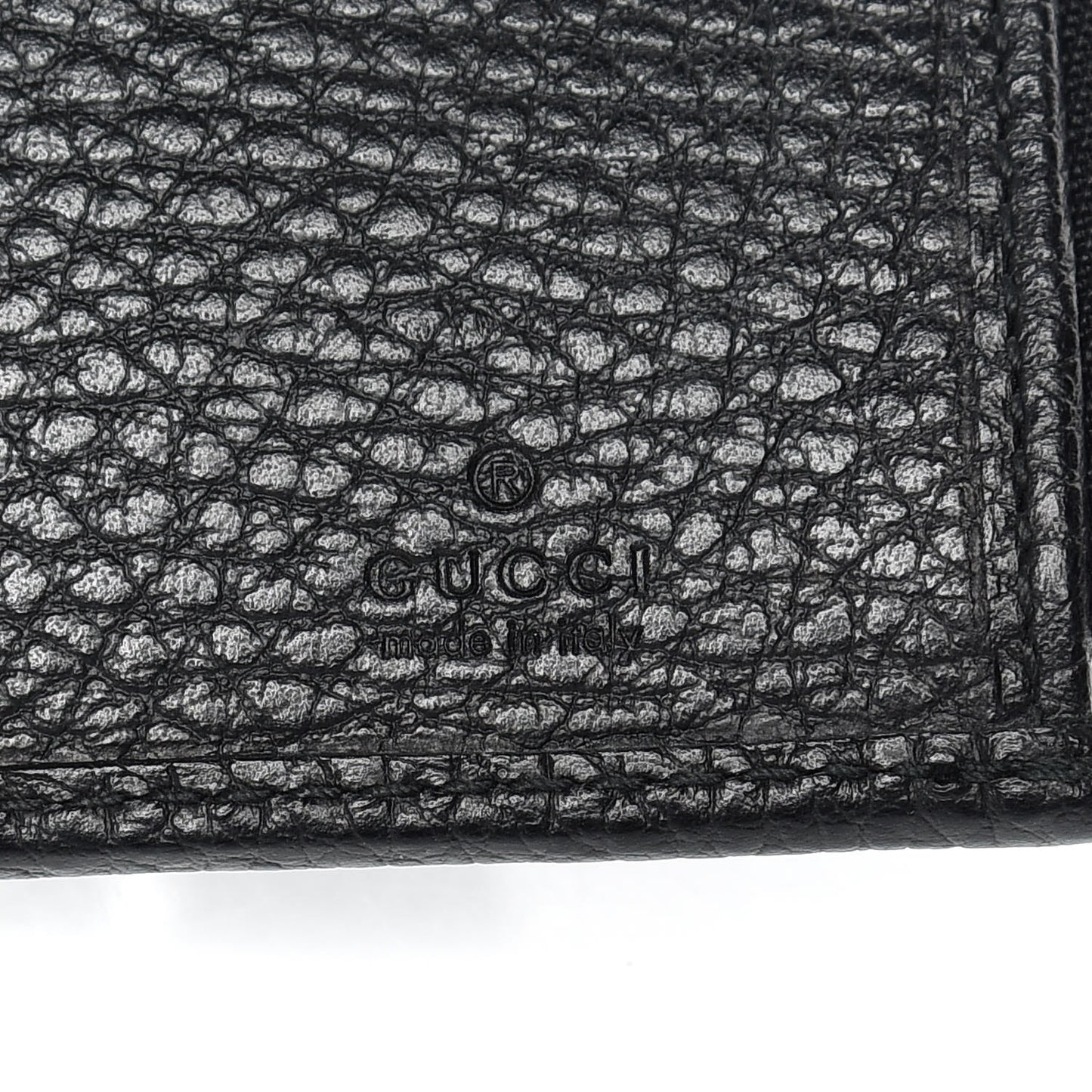 Pebbled Calfskin Farfalla Card Case Black
