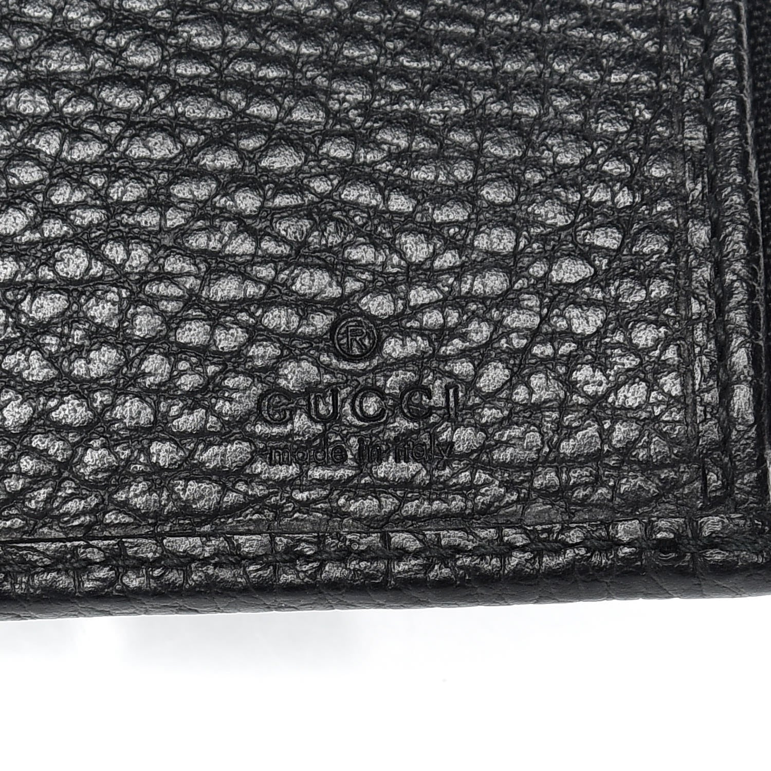 Gucci Pebbled Calfskin Farfalla Card Case Black 6 of 8