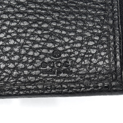 Gucci Pebbled Calfskin Farfalla Card Case Black 6 of 8