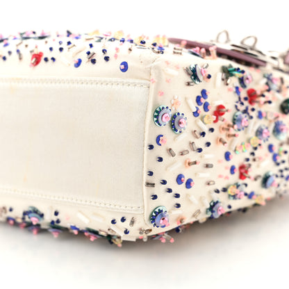 Christian Dior Satin Embroidered Beaded Mini Lady Dior Pink Multicolor 9 of 13