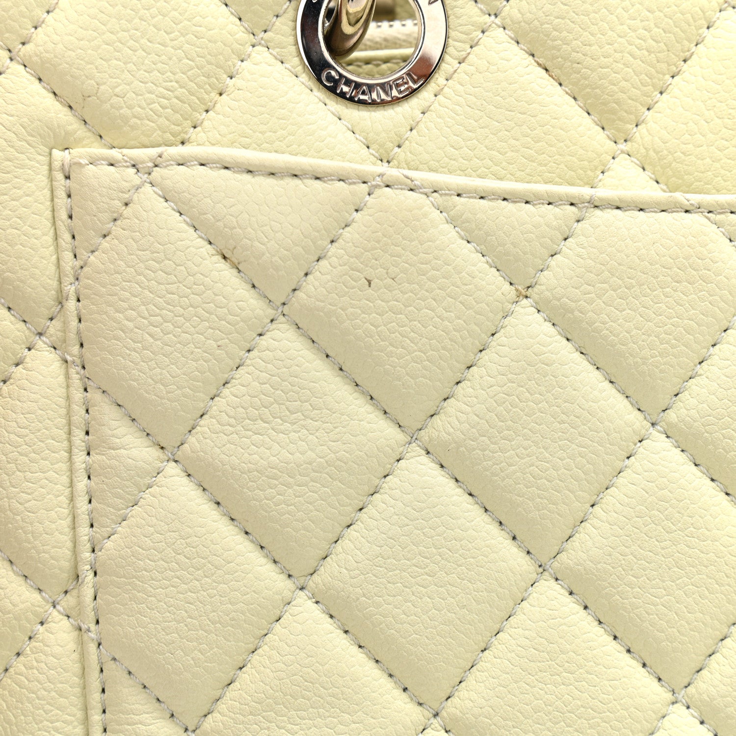 Chanel Caviar Quilted Grand Shopping Tote GST Yellow 15 of 15