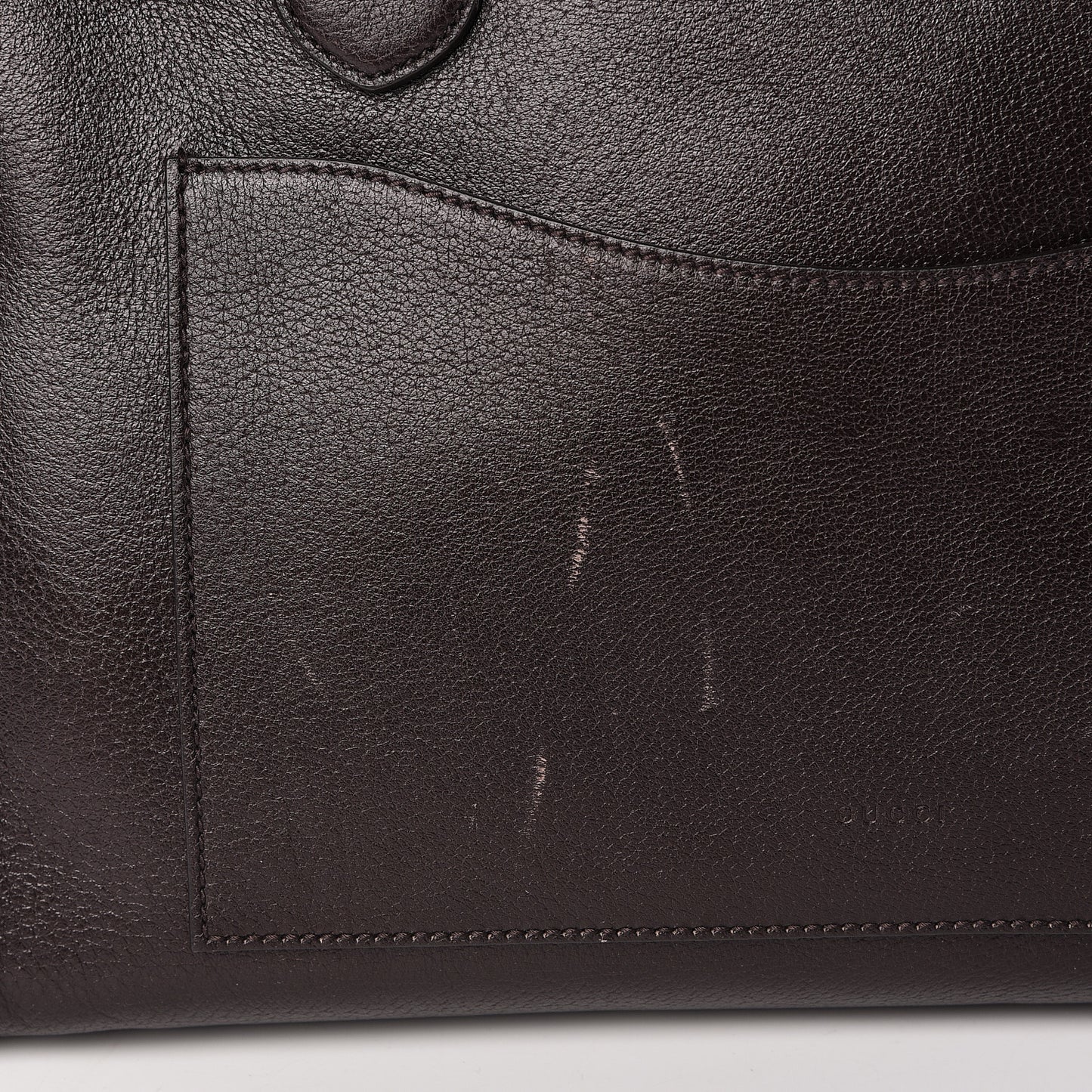 Calfskin Vintage Web Medium Satchel Dark Brown