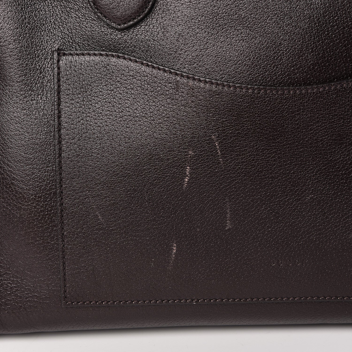 Gucci Calfskin Vintage Web Medium Satchel Dark Brown 11 of 15
