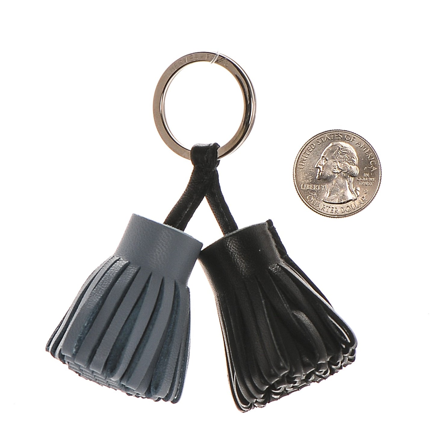 Lambskin Carmen Uno-Dos Key Holder Black Bleu Lin