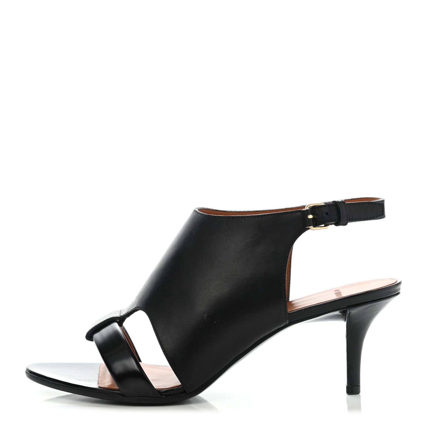Givenchy Calfskin Slingback Cutout Sandals 38.5 Black 1 of 9