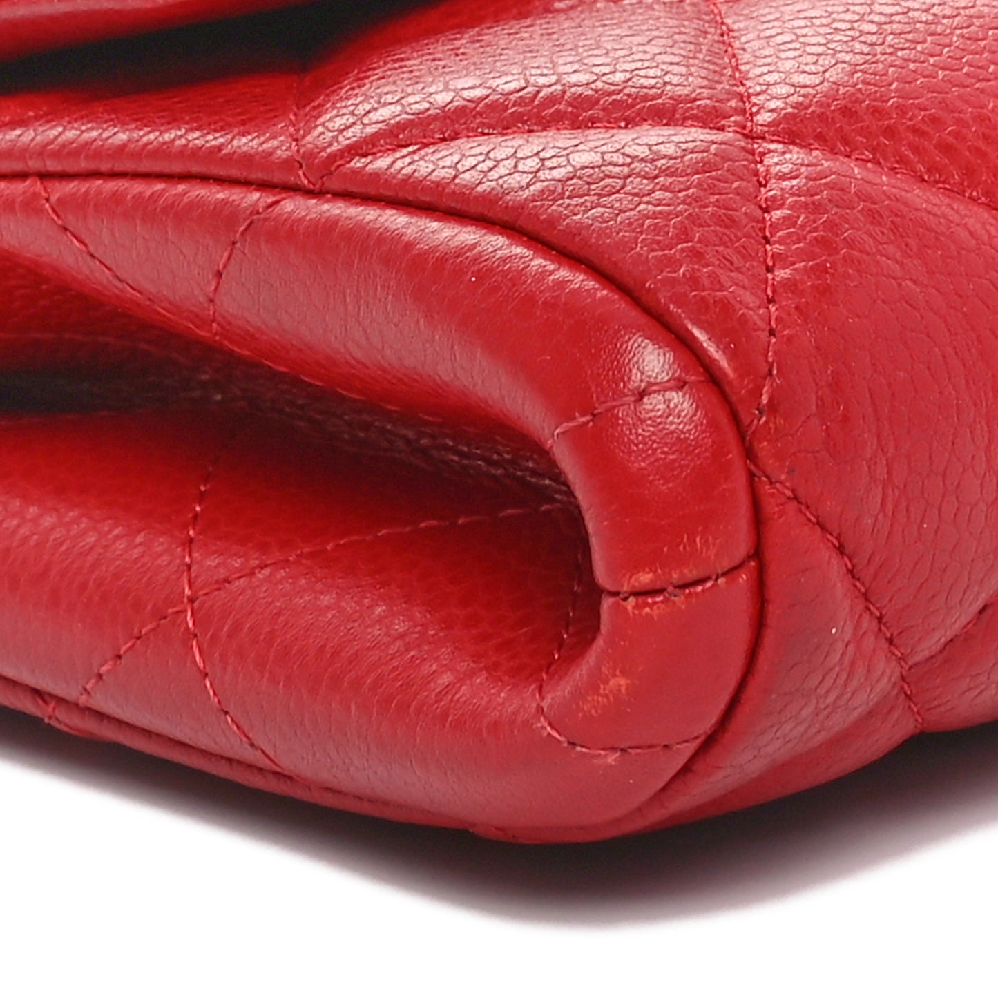 Caviar Quilted Clutch With Chain Flap Red