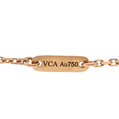 Van Cleef & Arpels 18K Rose Gold Carnelian Sweet Alhambra Pendant Necklace 5 of 6