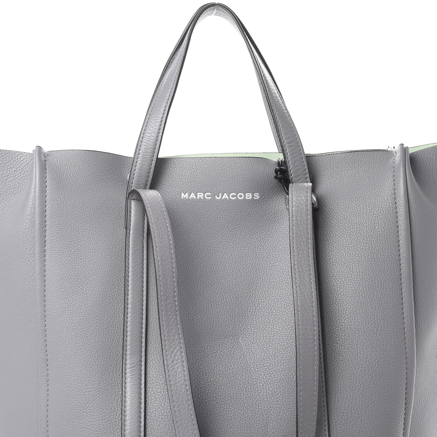 Marc Jacobs Grained Calfskin The Tag Tote Grey 7 of 12