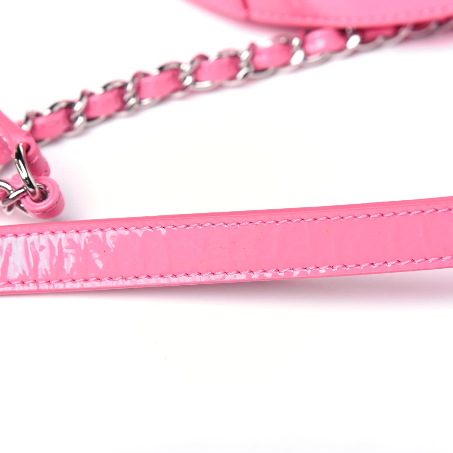 Patent Round As Earth Evening Bag Pink