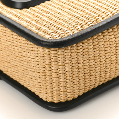Marc Jacobs Calfskin Woven Straw Small Snapshot Camera Bag Beige 9 of 10
