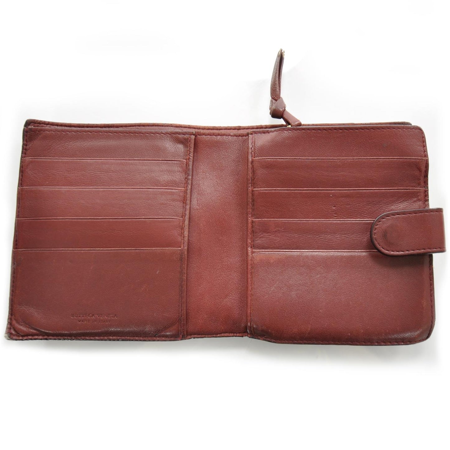 Nappa Intrecciato French Compact Wallet Pink