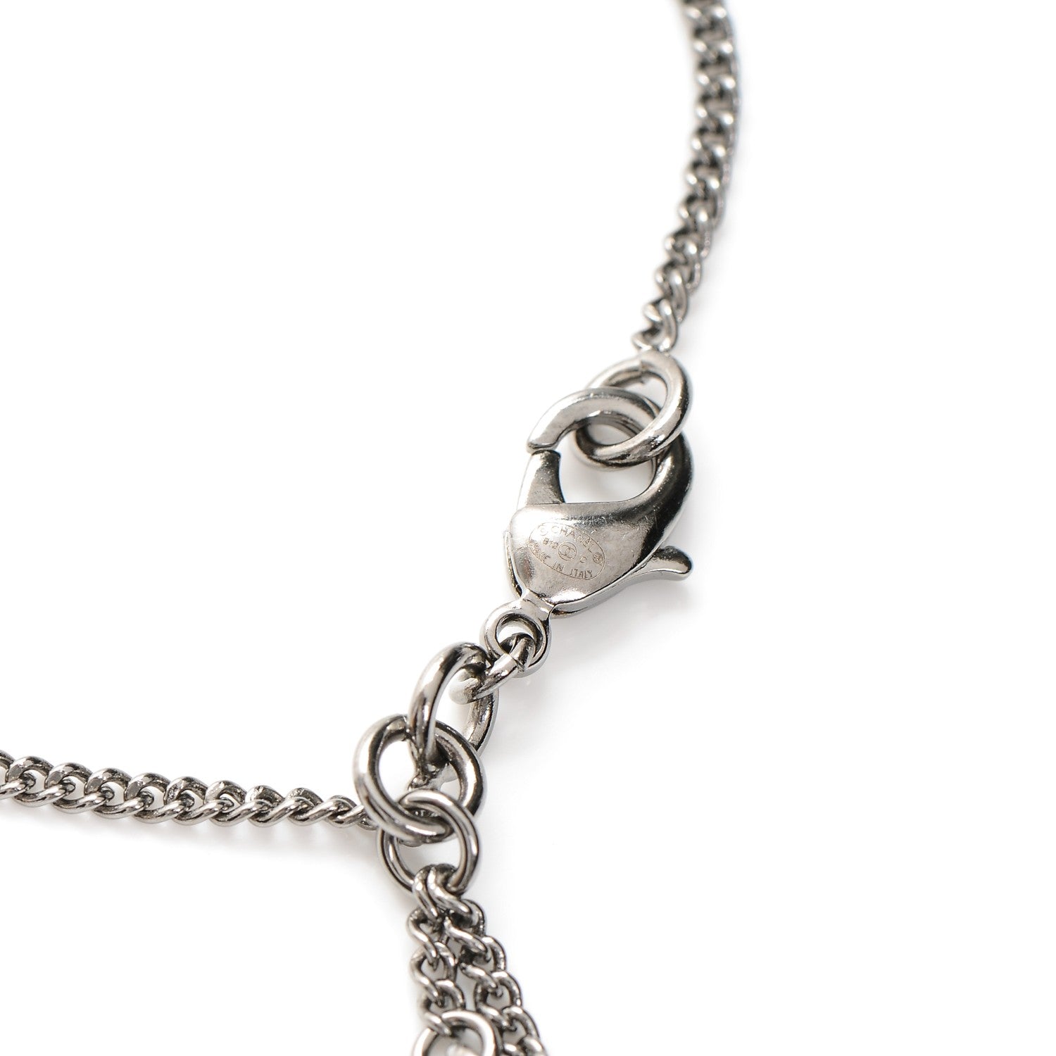 Chanel Ruthenium Crystal Ball CC Charm Bracelet Black 4 of 4
