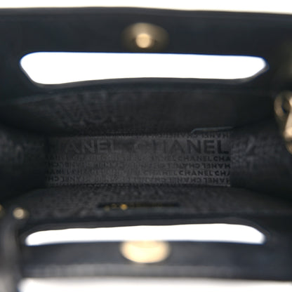 Chanel Lambskin CC Chocolate Bar Quilted Tote Black 5 of 11