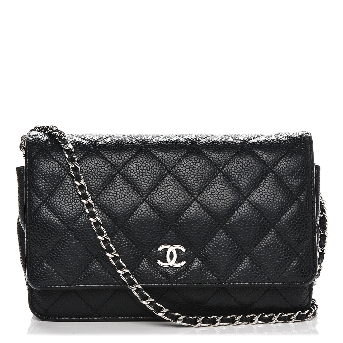 Caviar Quilted Wallet On Chain WOC Black