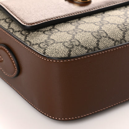 Gucci GG Supreme Monogram Small Horsebit 1955 Shoulder Bag Beige Brown Sugar 8 of 9