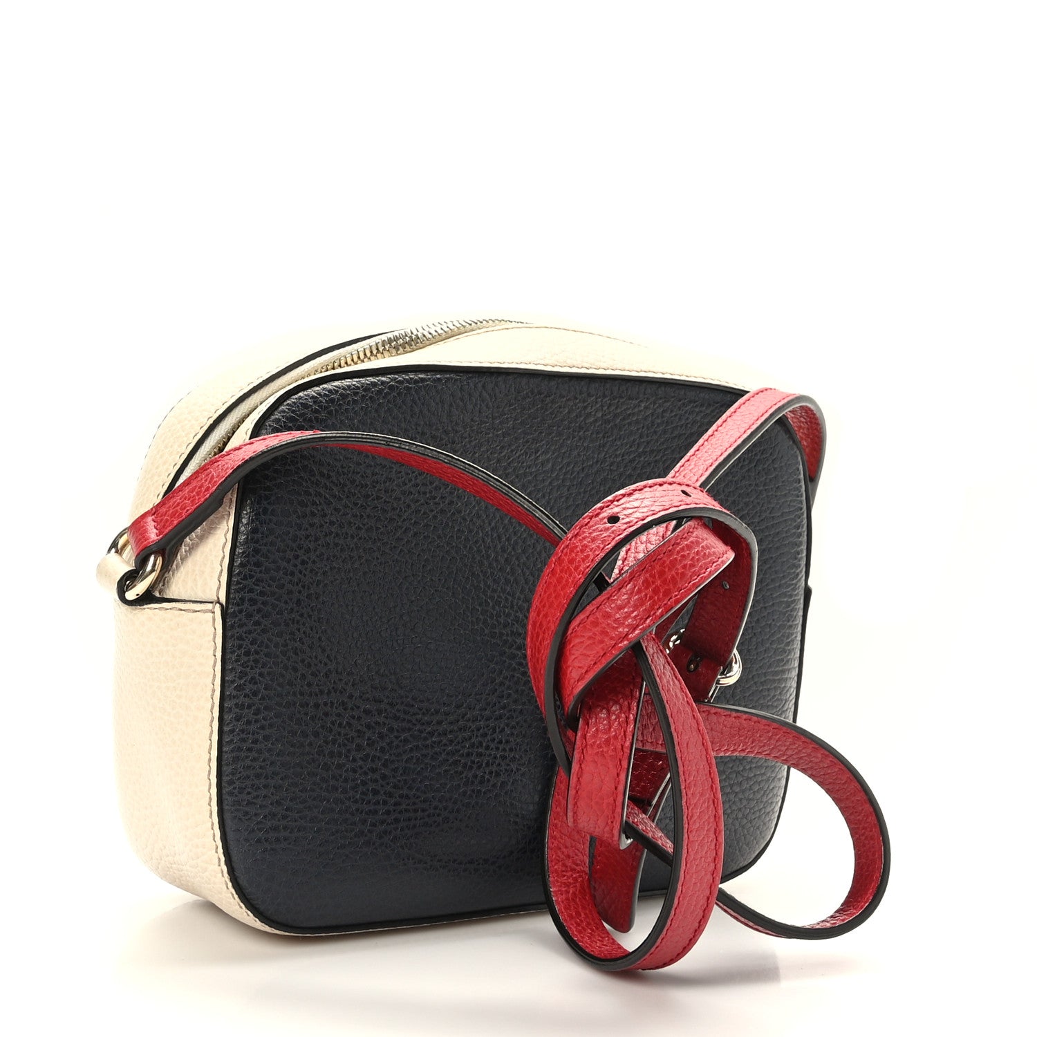 Gucci Dollar Calfskin Bi-Color Small Soho Disco Bag Mystic White Black 3 of 9