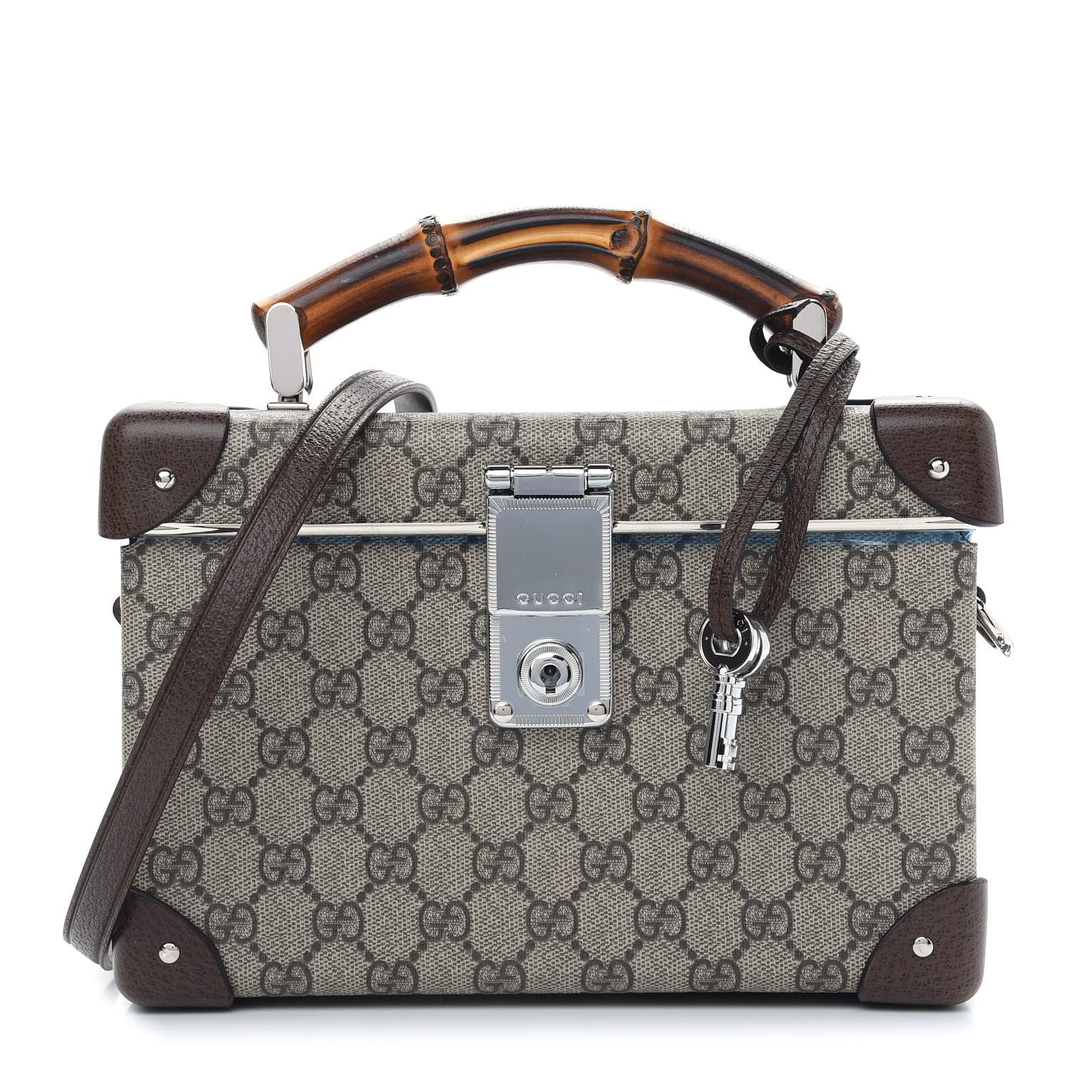 Gucci GG Supreme Monogram Globe-Trotter Beauty Case Brown 1 of 9