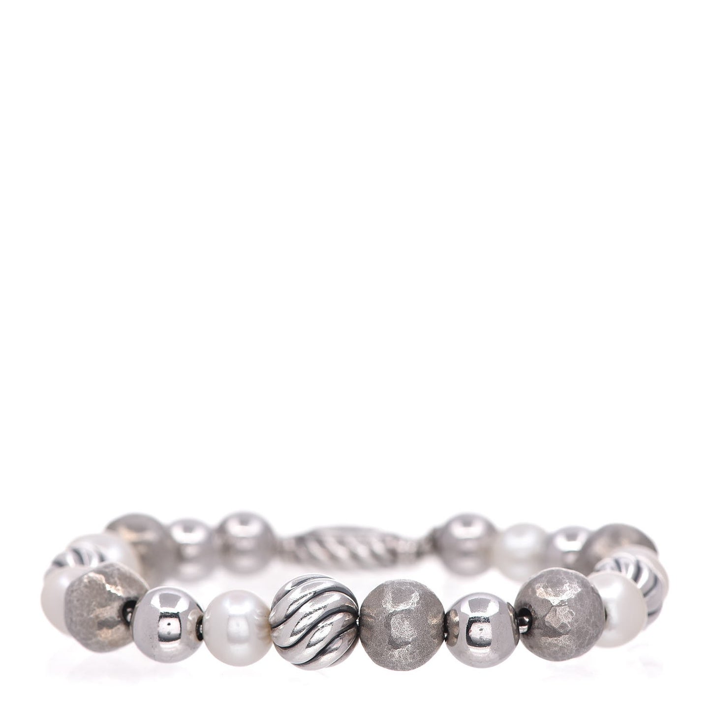 Sterling Silver Pearl 9mm Elements Bead Bracelet