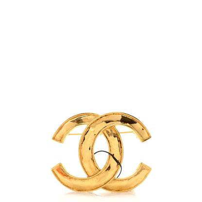 Chanel Hammered CC Large Brooch Gold 1 of 4