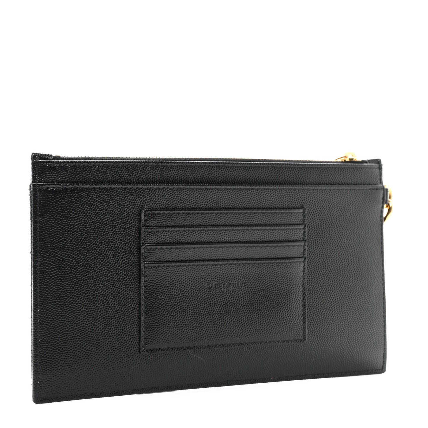 Grain De Poudre Chevron Monogram Large Bill Pouch Black