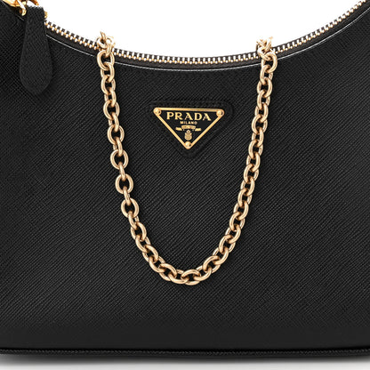 Prada Saffiano Lux Re-Edition 2005 Shoulder Bag Black 9 of 12