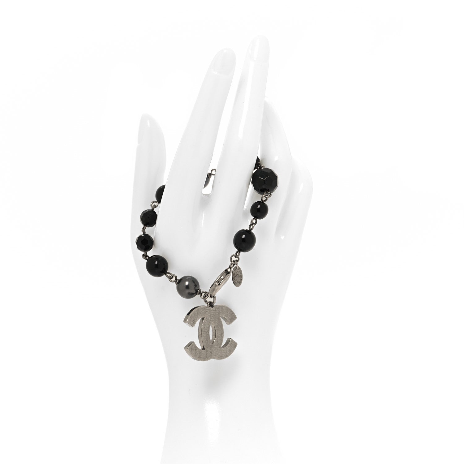 Chanel Ruthenium Bead CC Bracelet Black 2 of 5