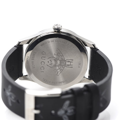 Gucci Stainless Steel Calfskin 38mm G-Timeless Bee Star Hologram Quartz Watch Black 5 of 8