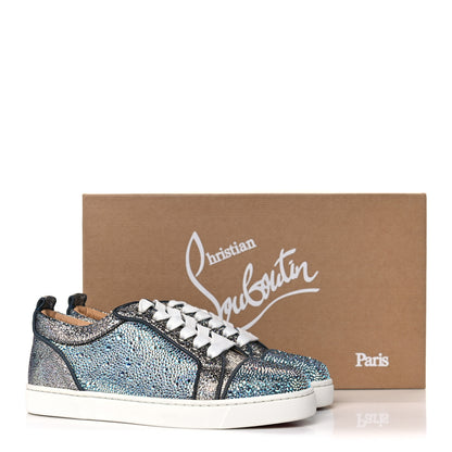 Christian Louboutin Metallic Strass Louis Junior Flat Sneakers 35 Silver AB 11 of 11