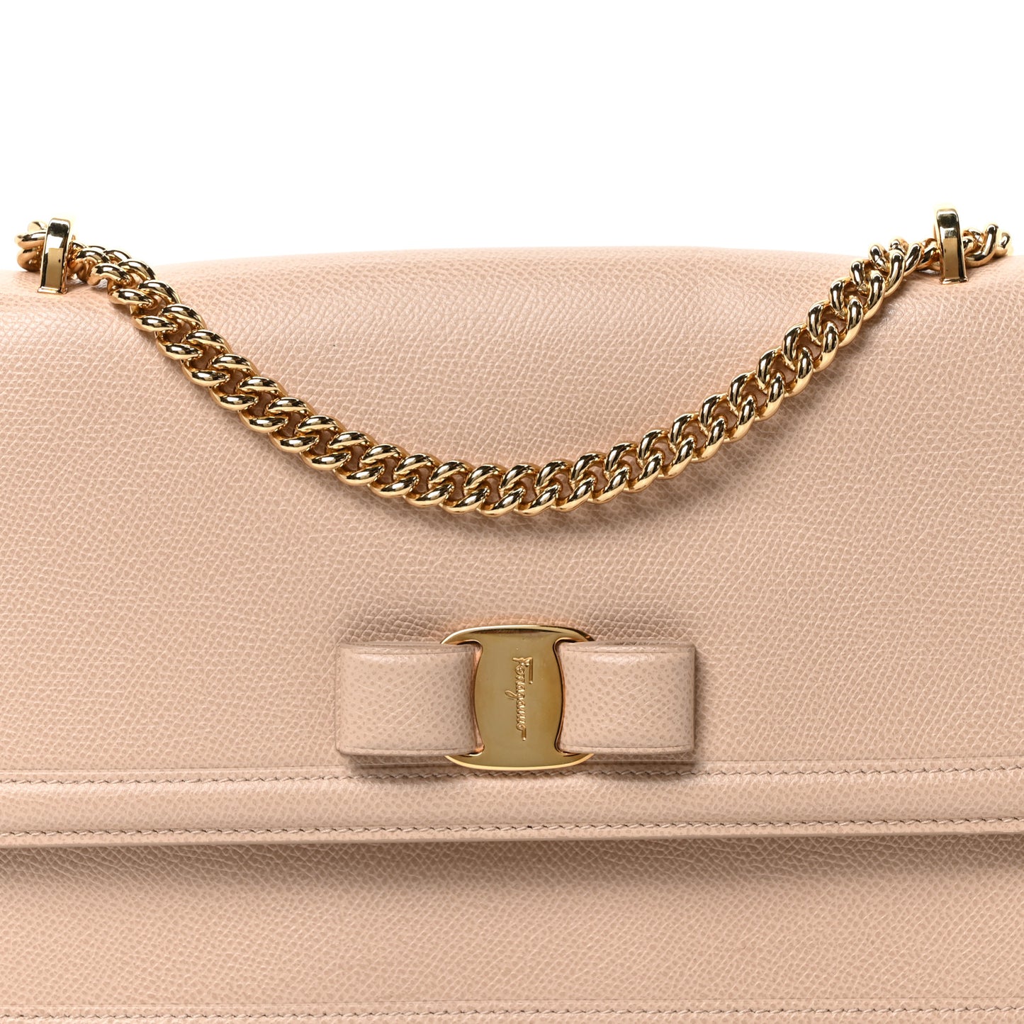 Printed Calfskin Ginny Shoulder Bag Beige