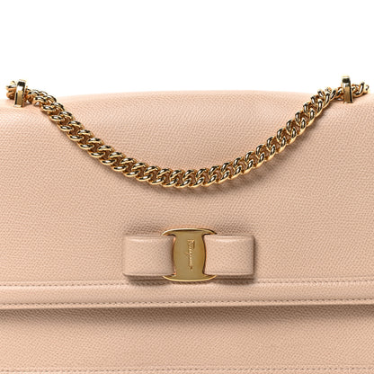 Salvatore Ferragamo Printed Calfskin Ginny Shoulder Bag Beige 8 of 10