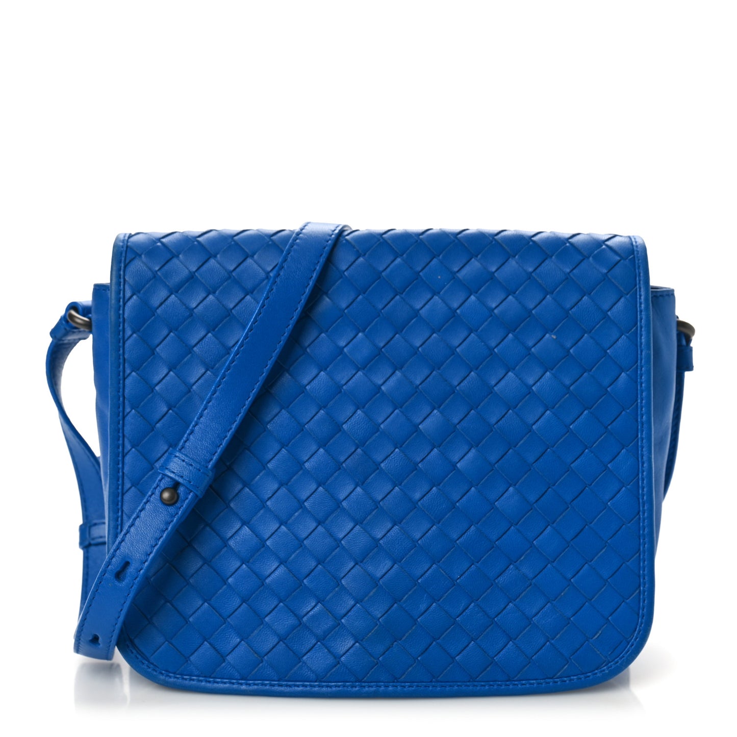 Nappa Intrecciato Messenger Bag Blue