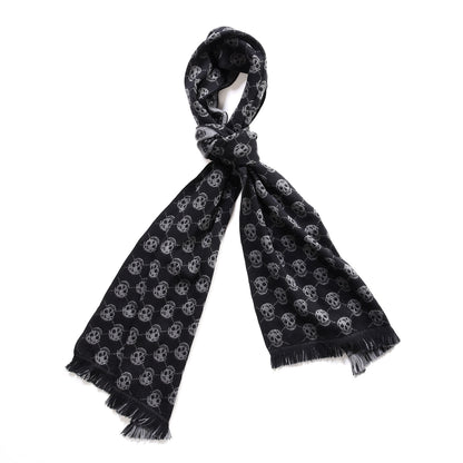 Alexander McQueen Wool Skull Scarf Black Grey 1 of 4
